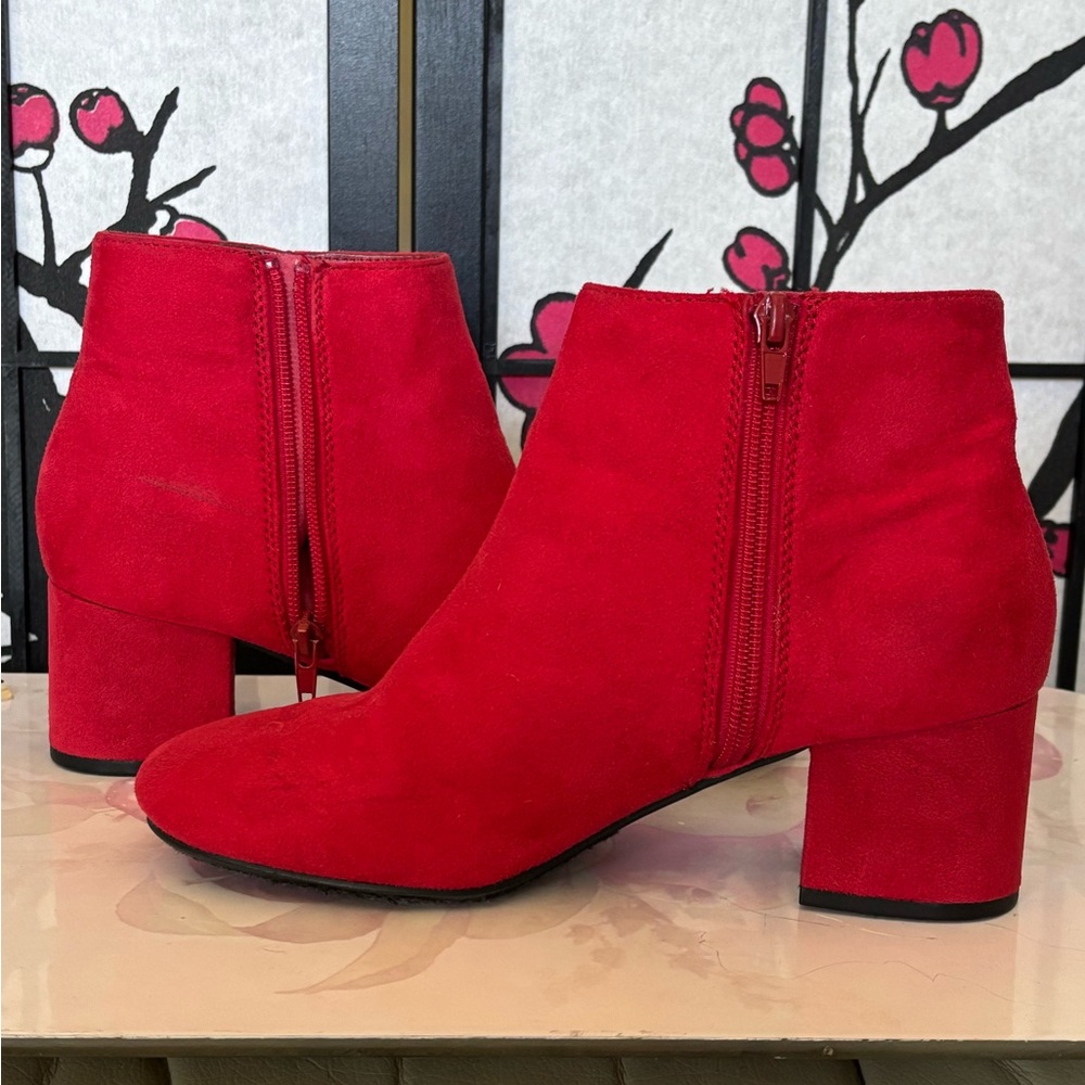 Cityclassified Bold Red Ankle Booties